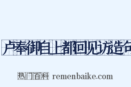 卢奉御自上都回见访造句是什么意思的图片